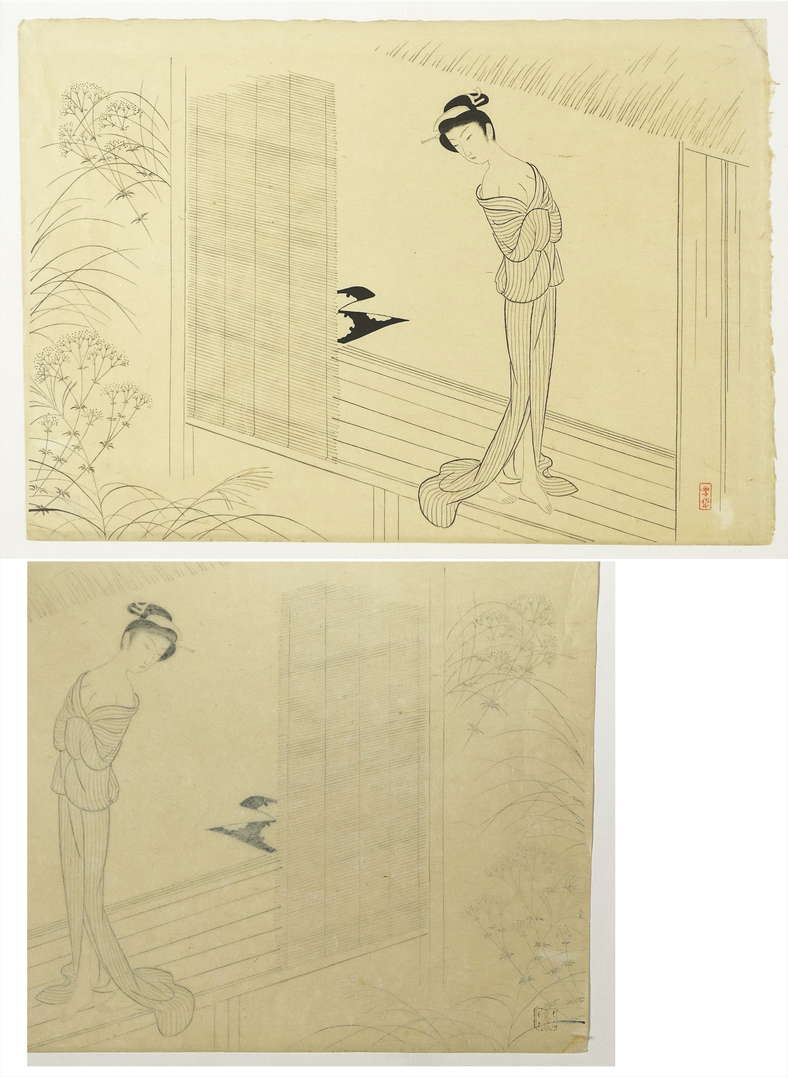 小村雪岱木版画 おせん （湯上り） | 山星書店 浮世絵 Yamaboshi